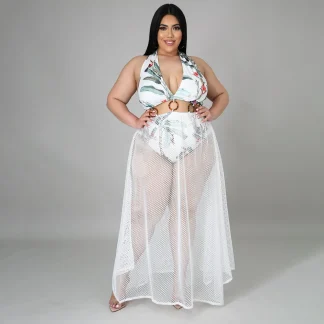 White Plus Size Summer Dress