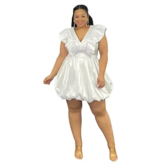 White Plus Size Cocktail Dress