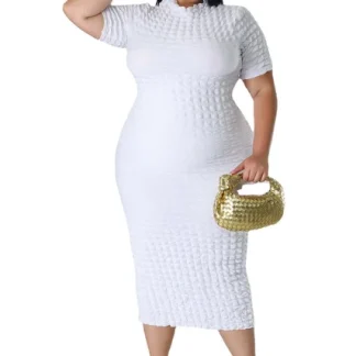 White Plus Size Bodycon Dress