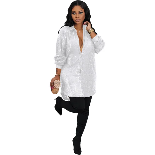 Sequined Plus Size Club White Dress | Free Shipping!