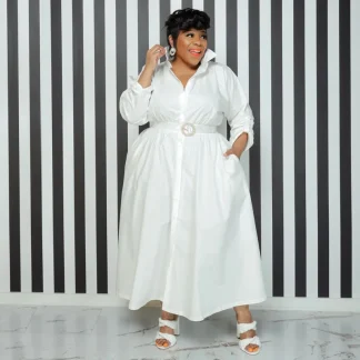 White Plus Size Maxi Dress