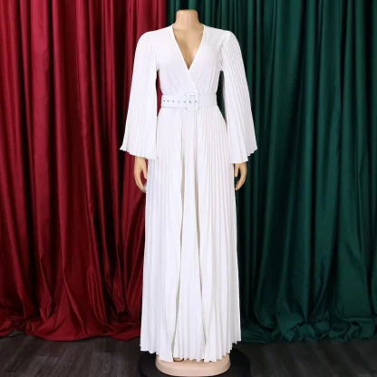 V-Neck Plus Size Party White Dress - Image 5