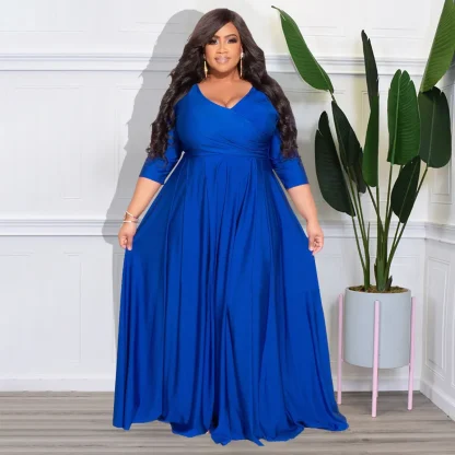 Spring Plus Size White Plush Dress - Image 2