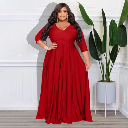 Spring Plus Size White Plush Dress - Image 3