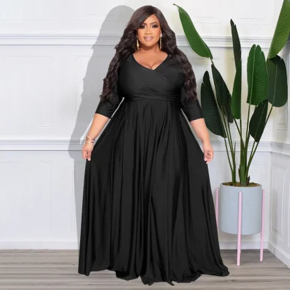 Spring Plus Size White Plush Dress - Image 5