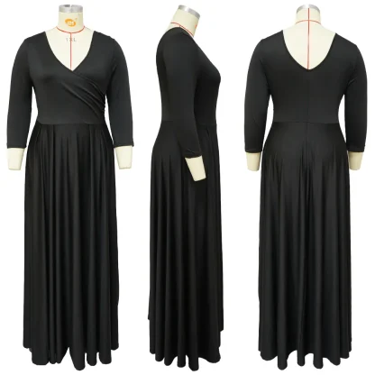 Spring Plus Size White Plush Dress - Image 6