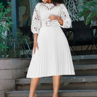 White Plus Size Midi Dress