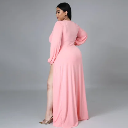 Split-Hem Plus Size White Maxi Dress - Image 6