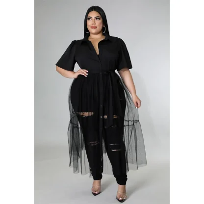 Stunning Mesh Plus Size White Dress - Image 3