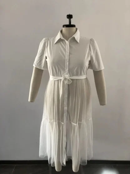 Stunning Mesh Plus Size White Dress - Image 5