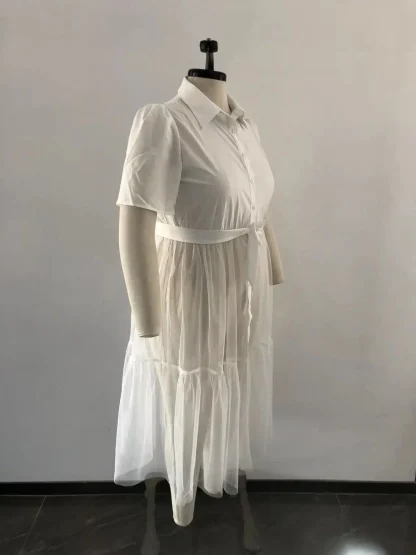 Stunning Mesh Plus Size White Dress - Image 6