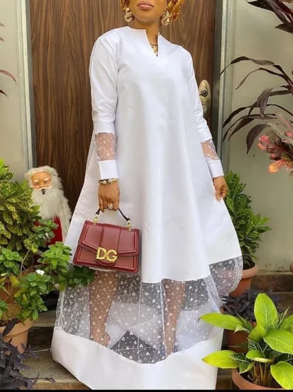 Plus Size White Swing Dress