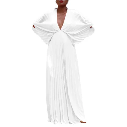 Plus Size Batwing White Dress