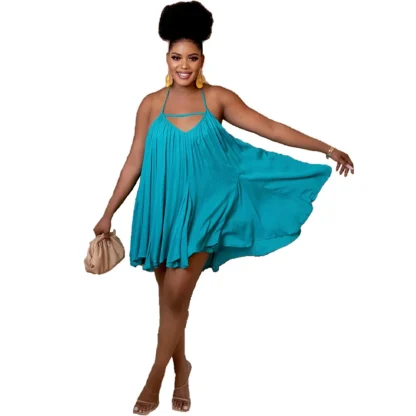 Sleeveless Plus Size White Dress - Image 3