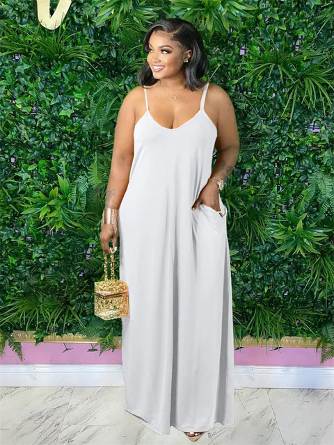 Casual Loose Plus Size White Dress | Free Shipping!