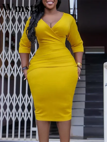 Stunning Plus Size White Office Dress - Image 2