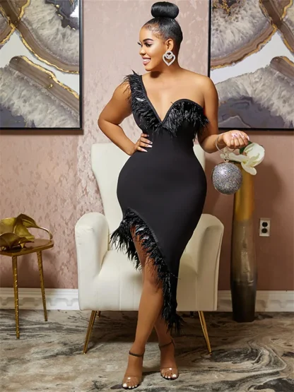 Tassel Hem Plus Size White Dress - Image 5