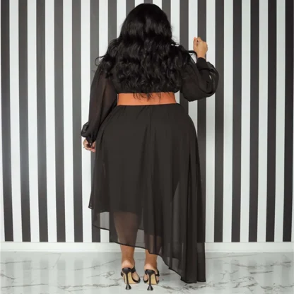 Slash Hem Plus Size White Long Dress - Image 2