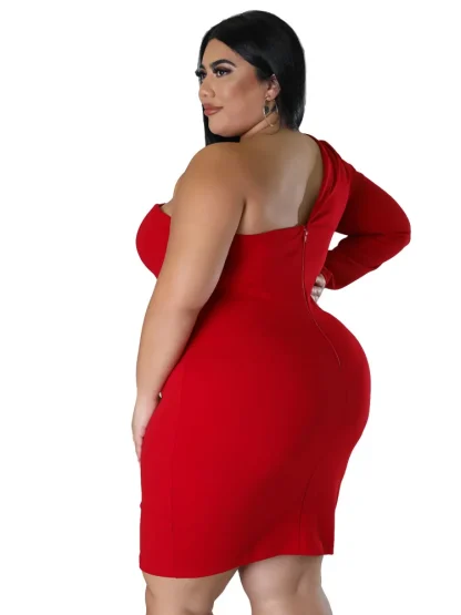 Plus Size V-Neck Party White Dress - Image 5