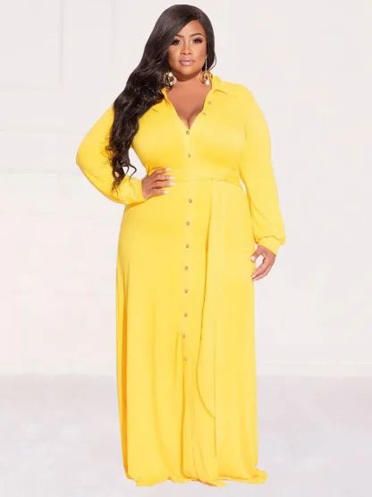 Plus Size Buttoned White Dress - Image 2
