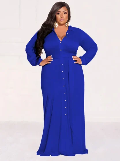 Plus Size Buttoned White Dress - Image 5