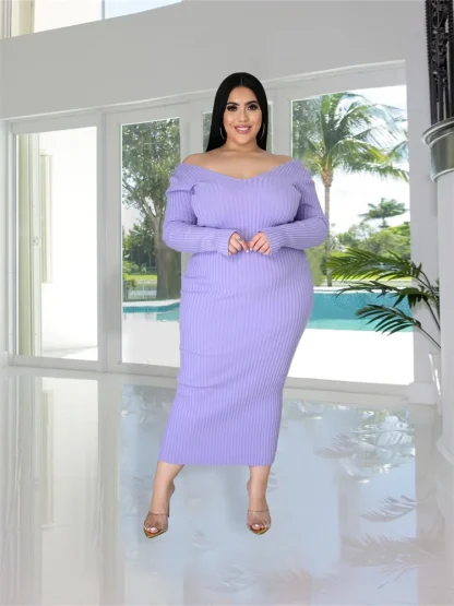 Ribbed White Plus Size Dress - Image 6