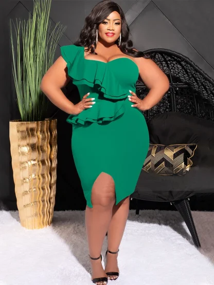 Slip Hem Plus Size White Dress - Image 4