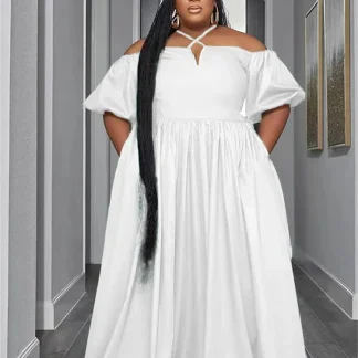 Solid Plus Size Maxi Dress