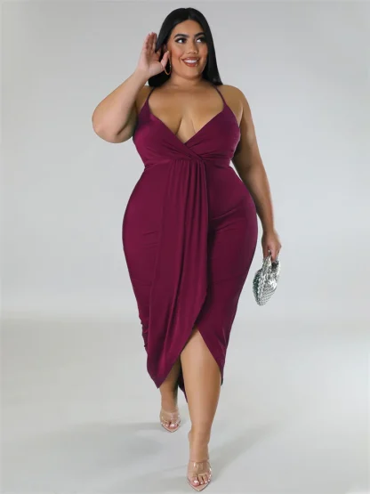Sexy Slip Plus Size White Dress - Image 3