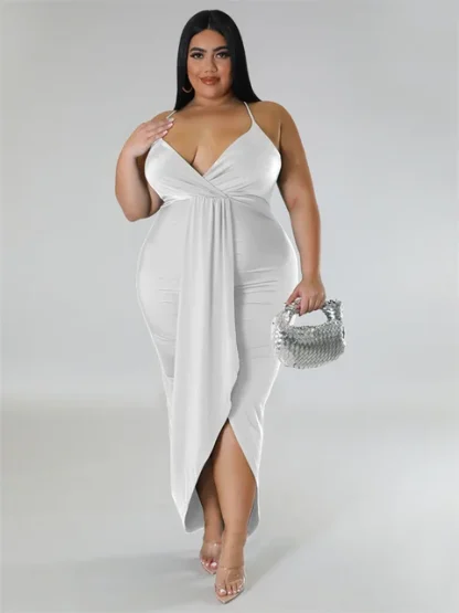 Sexy Slip Plus Size White Dress