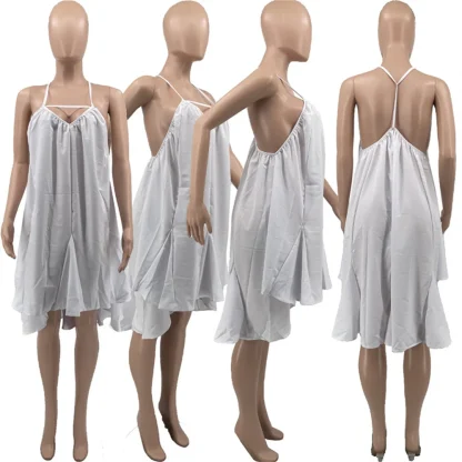 Sleeveless Plus Size White Dress - Image 6