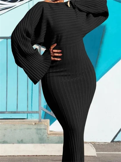 Ribbed Fit Plus Size White Dresses - Image 5